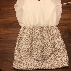 White and Gold Cocktail Dress
